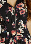 Black Watercolour Zip Front Maxi Dress, Black, large