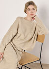 Waffle Knit Batwing Jumper, Stone, large