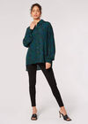 Oversized Animal Print Shirt, Blue, large