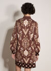 Folk Floral Mini Jumper Dress, Brown, large