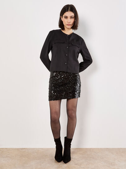 Multi Sequin Bodycon Mini Skirt