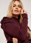 Puff Shoulder Jumper, Burgundy, large