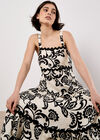 Monochrome Sarasa Floral Maxi Dress, Cream, large