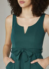 V Detail Two Pocket Skater Dress, Green, large