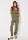 Utility Bandeau Jumpsuit, Khaki, large