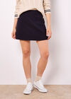 Pinstripe A-Line Skirt, Navy, large