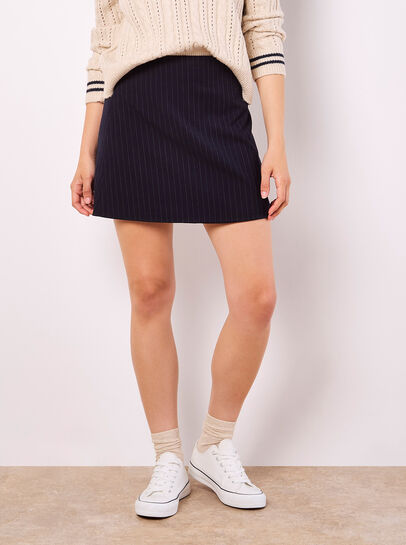 Pinstripe A-Line Skirt