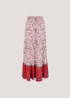 Sarasa Floral Tiered Maxi Skirt, White, large