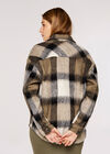 Soft Check Shacket, Stone, large