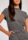 Dogtooth Squared Jacquard Dress, Black, large