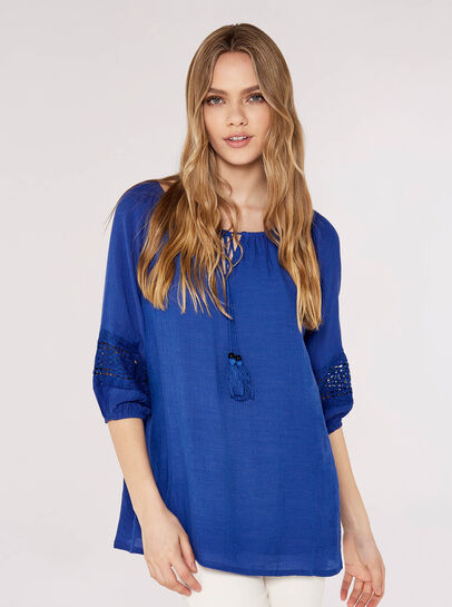 Crochet Detailled Slub Top