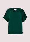 Raw Edge Cotton Tee, Green, large