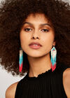 Long String Beaded Earrings, Assorted, large