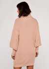 Cowl Neck Jumper Dress, Pink, large