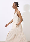 Bead Embellished Cotton Midaxi Dress, Stone, large