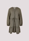 Heritage Check Ruffle Hem Mini Dress, Grey, large