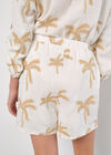Embroidered Palm Tree Shorts, Cream, large