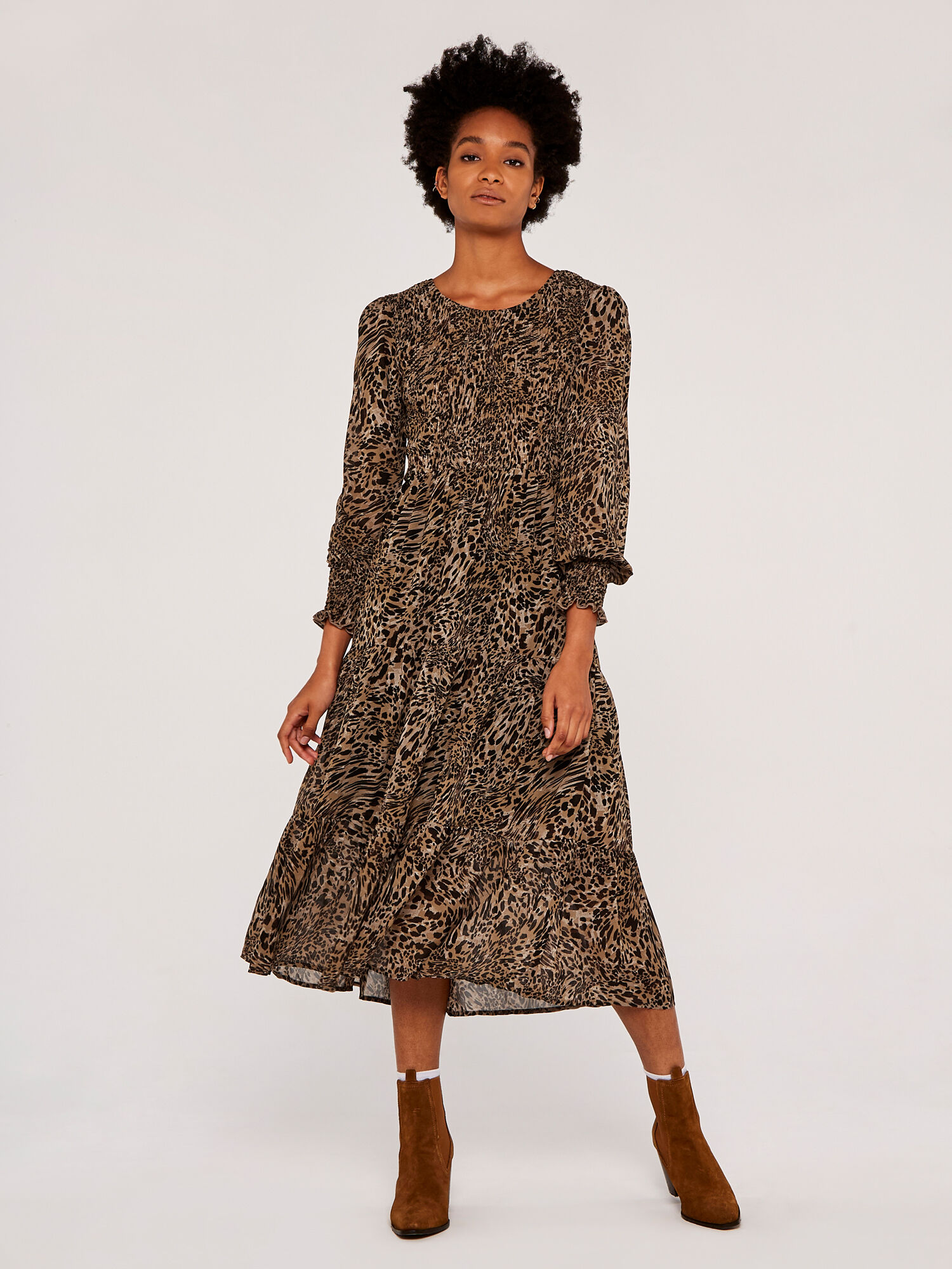 Midi animal 2025 print dress