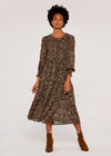 Leopard Print Midi Dress, Stone, large