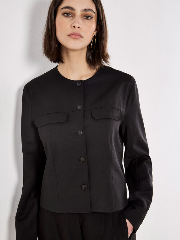 Tailored Lightweight Jacket, Black, large