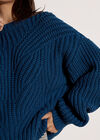 Chunky Cable Knit Jumper, Cobalt/Royal Blue, large