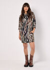 Zebra Soft Touch Cocoon Mini Dress, Rust, large