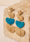 Straw Blue Earrings, Blue, large