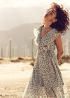 Floral Ruffle Midi Dress, Mint, large