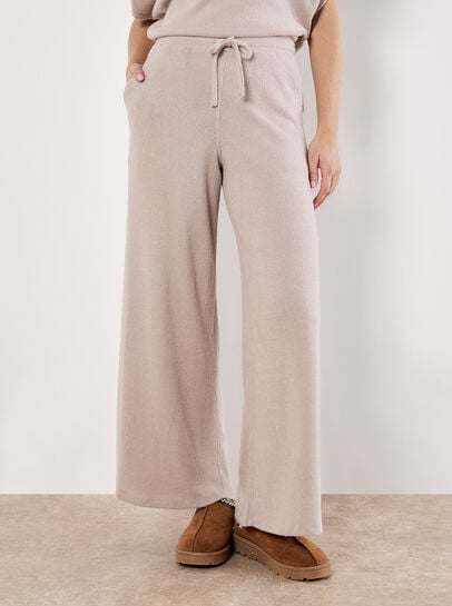 Soft Knit Wide Leg Trousers