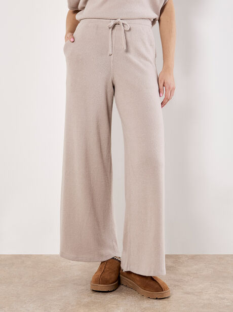 Soft Knit Wide Leg Trousers