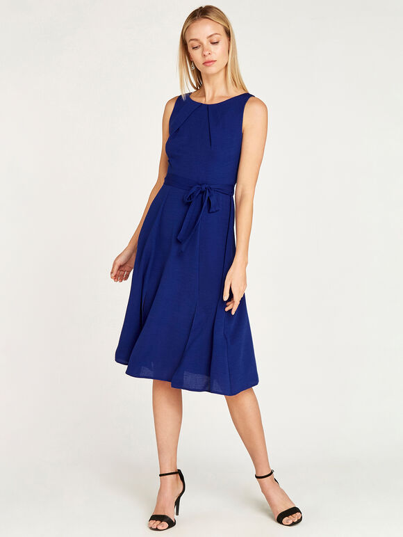 Split Skater Dress, Blue, large