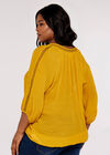 Curve Crochet  Batwing Top, Mustard, large