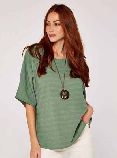 Textured Oversized Necklace Top