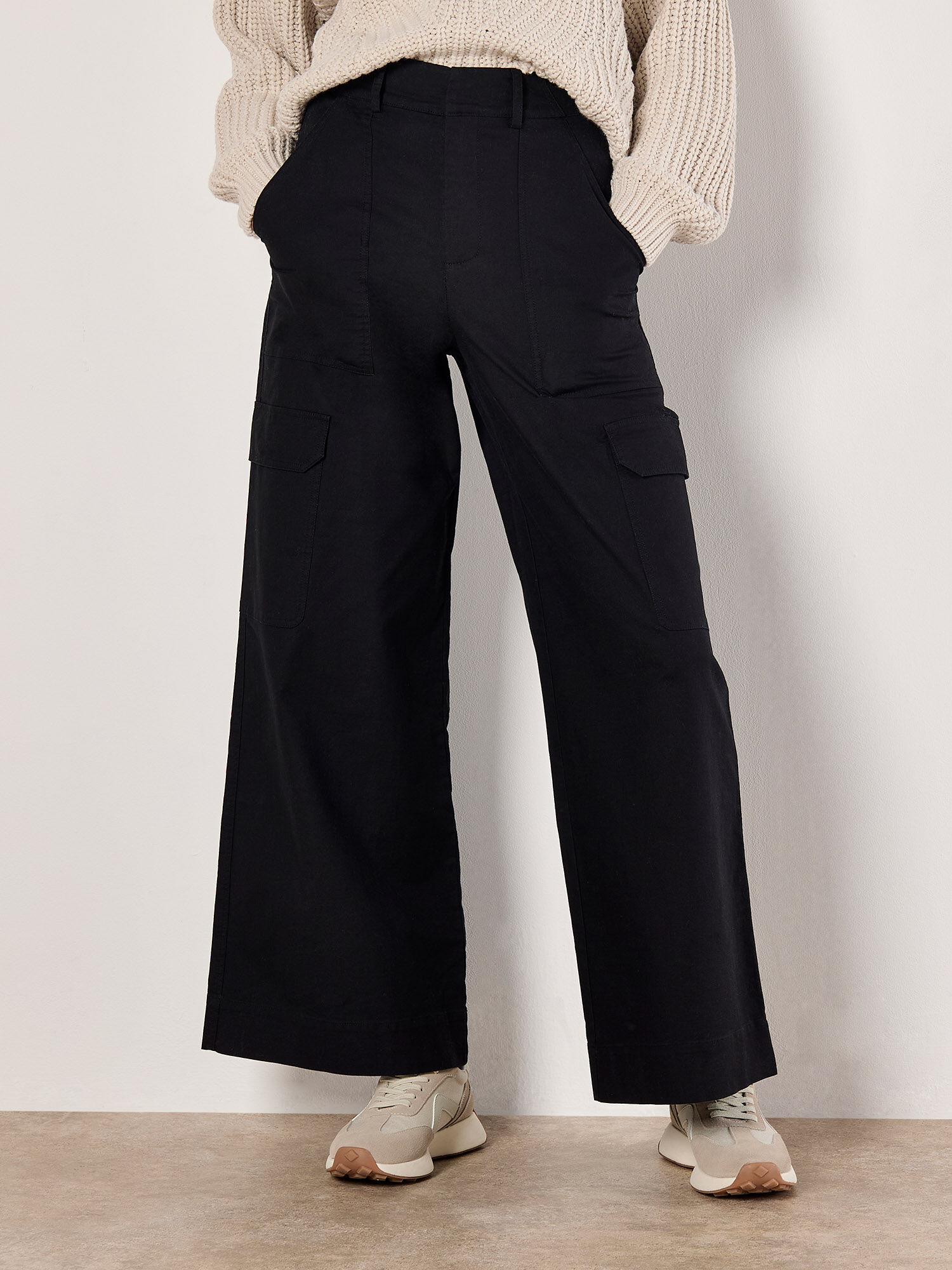 Wide leg cotton trousers uk hot sale