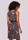 Indian Floral And Dots Print Dress, Navy, large