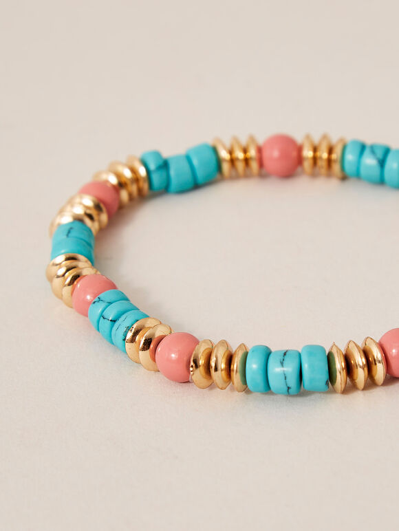 Turquoise Gold Bead Bracelet, Assorted, large