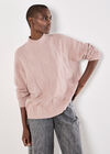 Rhinestone Embellished Fine Knit Jumper, Pink, large