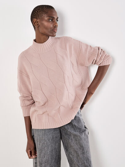 Rhinestone Embellished Fine Knit Jumper