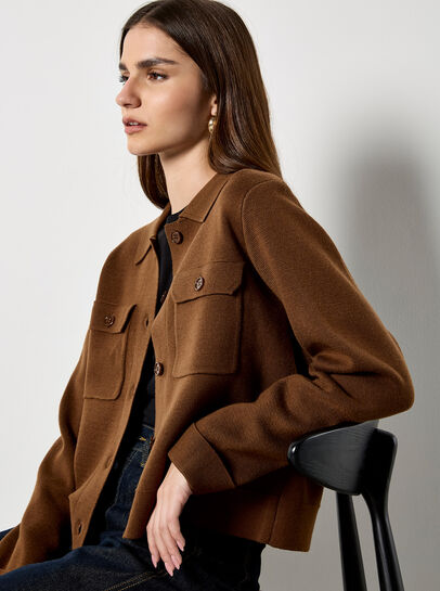 Patch Pocket Knitted Cardigan