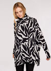 Zebra Print Oversized Tunic, Grey, large