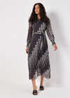 Spot Print Chiffon Midaxi Dress, Black, large