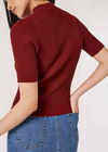 Ribbed Knit Top, Burgundy, large