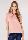 Short Sleeve Plain T-Shirt, Pink, large