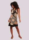 Mandala Solid Border Shift Dress, Black, large