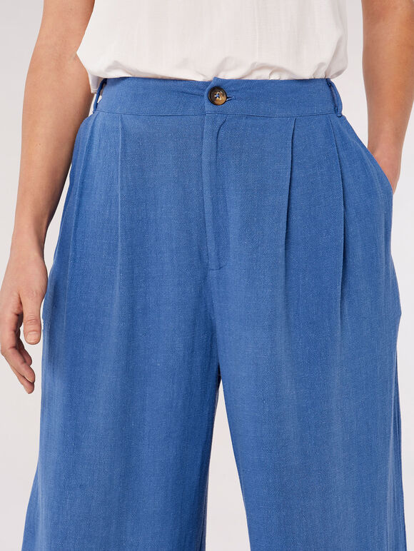 Palazzo Trousers, Blue, large