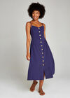 Button Down Midi Dress, Blue, large