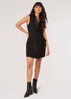 Sparkle Tweed Blazer Mini Dress , Black, large