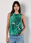 Shell Print Vest Top, Green, large