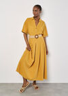 Open Collar Cropped Shirt, Mustard, large