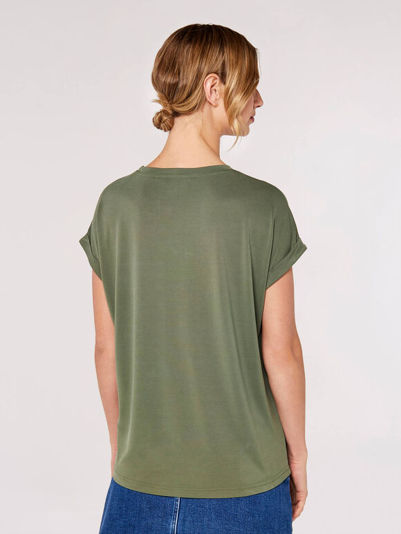 Turn Up Tee, Khaki, large